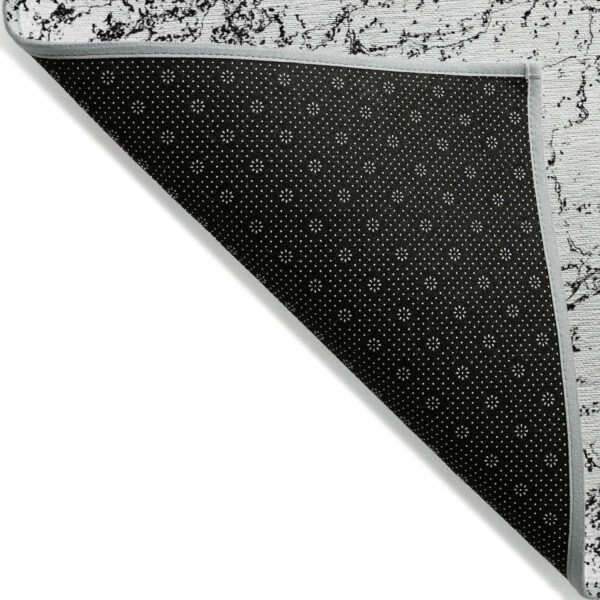 3' X 5' Black White And Gray Abstract Washable Indoor Outdoor Area Rug