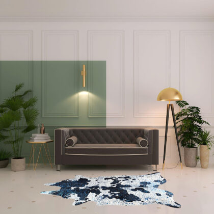 5' x 7' Black and White Cowhide Hand Knotted Area Rug