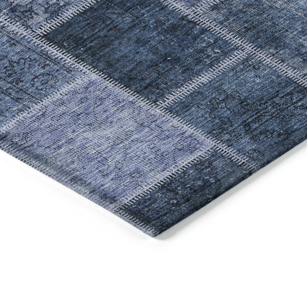 3' X 5' Blush Denim Blue And Sky Blue Patchwork Washable Indoor Outdoor Area Rug