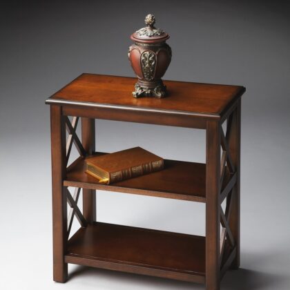 25" Dark Brown Two Tier Standard Bookcase