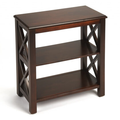 25" Dark Brown Two Tier Standard Bookcase