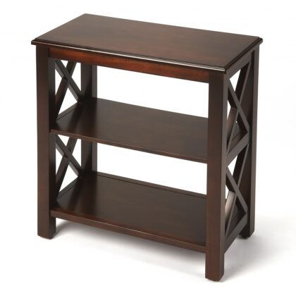25" Dark Brown Two Tier Standard Bookcase
