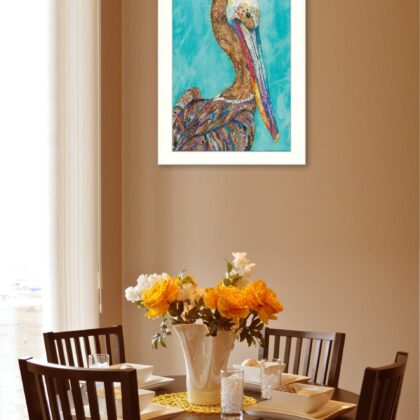 Pelican I White Framed Print Wall Art