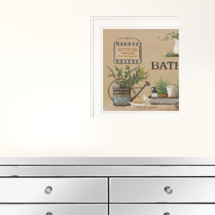 Set Of Two Bath Time 1 White Framed Print Bathroom Wall Art