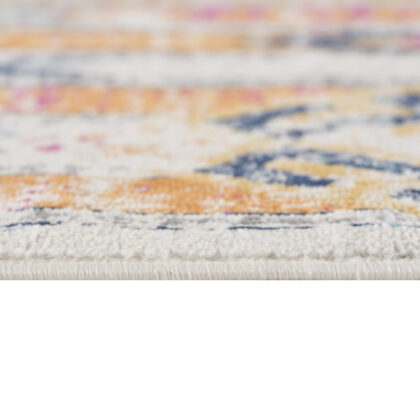 6' X 9' Orange And Ivory Southwestern Dhurrie Area Rug