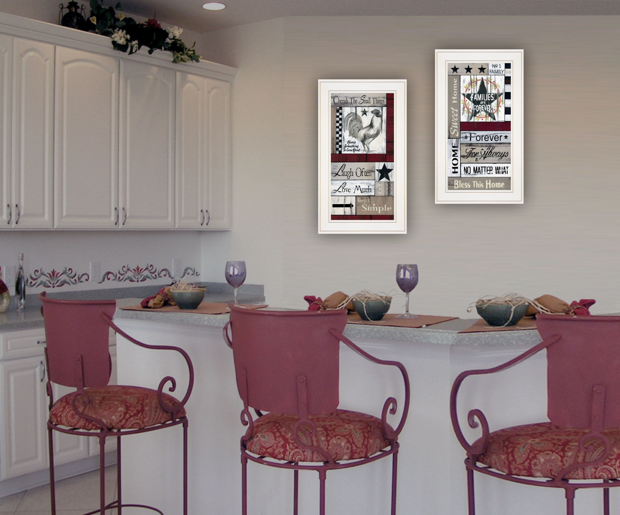 Set Of Two Family Wisdom 1 White Framed Print Wall Art - Image 3