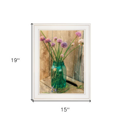 Country Chives 1 White Framed Print Wall Art