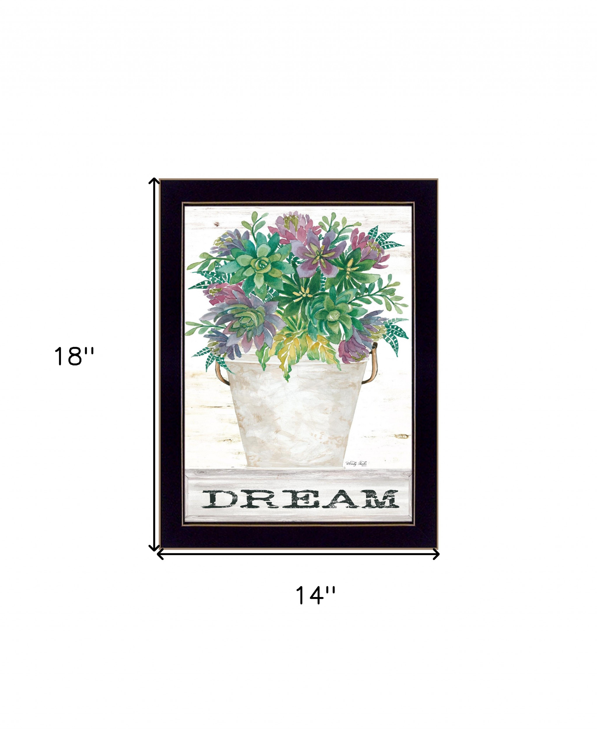 Dream Succulents 1 Black Framed Print Wall Art - Image 4