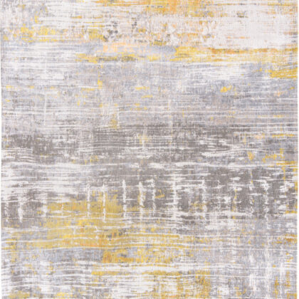 8' x 11' Gray and Yellow Abstract Non Skid Area Rug