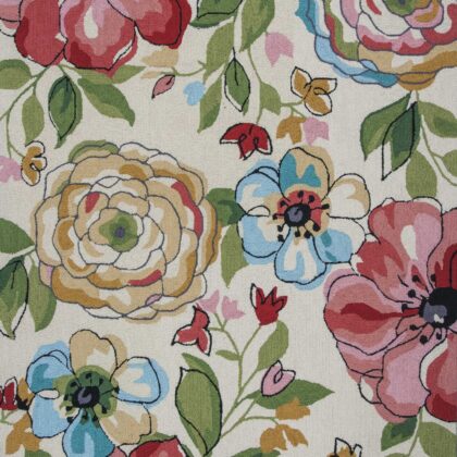 3'X5' Beige Hand Hooked Oversized Floral Indoor Area Rug