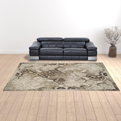 10' X 13' Brown Oriental Area Rug