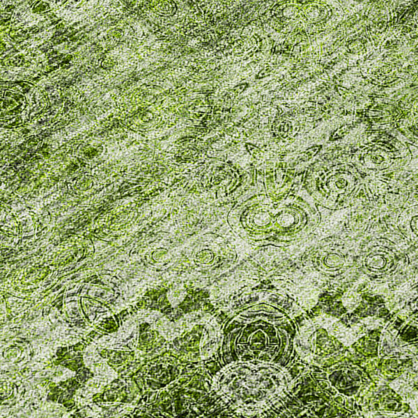 2' X 8' Olive Green Floral Medallion Washable Non Skid Indoor Outdoor Runner Rug