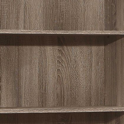 Taupe Wood Adjustable Five Tier Bookcase