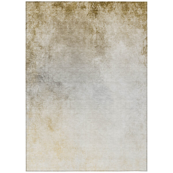 9' X 12' Taupe Beige And Ivory Ombre Washable Indoor Outdoor Area Rug