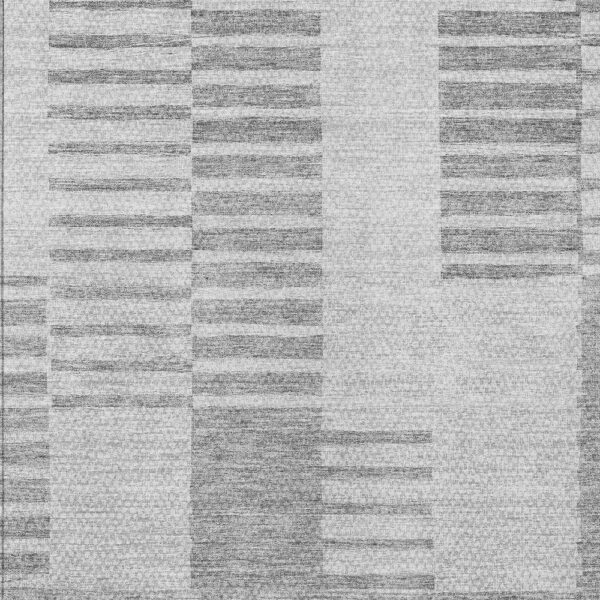 3' X 5' Silver Gray And Ivory Striped Washable Indoor Outdoor Area Rug