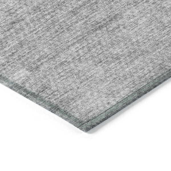 3' X 5' Silver Gray And Ivory Striped Washable Indoor Outdoor Area Rug