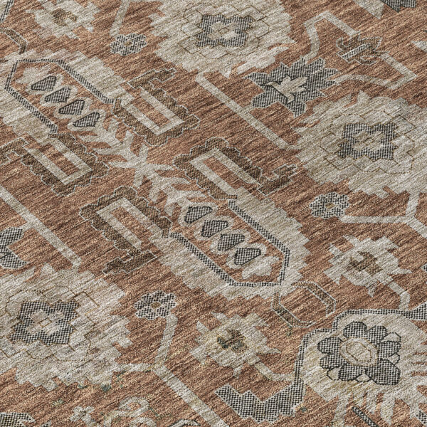 10' X 14' Brown Gray And Charcoal Oriental Washable Indoor Outdoor Area Rug