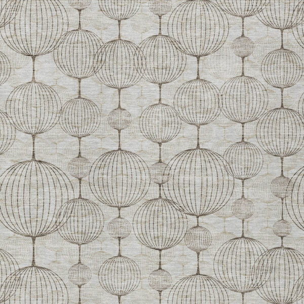 3' X 5' Beige And Brown Geometric Washable Indoor Outdoor Area Rug