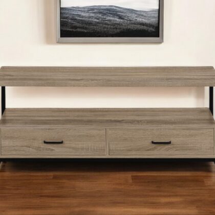 47" Deep Taupe Cabinet Enclosed Storage TV Stand