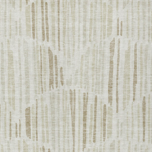 5' X 8' Ivory Beige And Taupe Abstract Washable Indoor Outdoor Area Rug