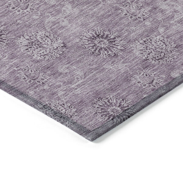 8' X 10' Plum And Purple Floral Washable Indoor Outdoor Area Rug