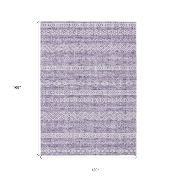 10' X 14' Purple And Lavender Southwestern Washable Indoor Outdoor Area Rug