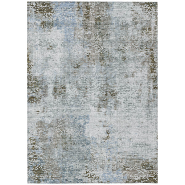 9' X 12' Brown Taupe And Gray Abstract Washable Indoor Outdoor Area Rug