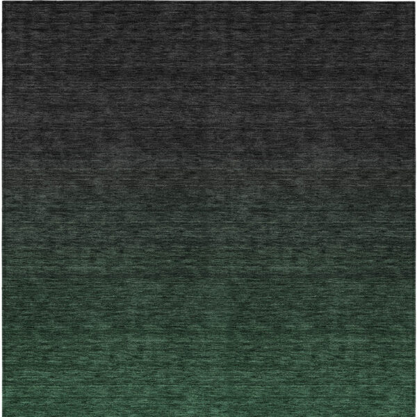 9' X 12' Emerald And Charcoal Abstract Washable Indoor Outdoor Area Rug
