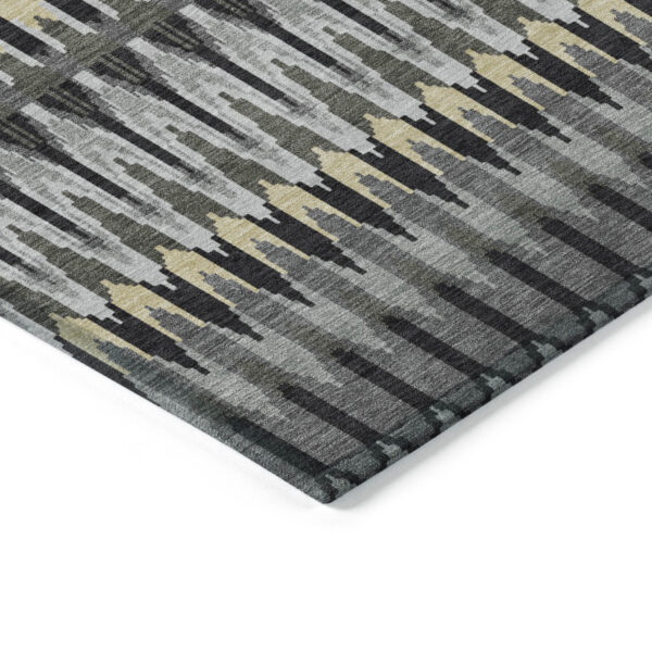 8' X 10' Charcoal Gray And Beige Southwestern Washable Indoor Outdoor Area Rug