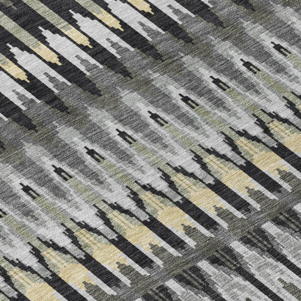 8' X 10' Charcoal Gray And Beige Southwestern Washable Indoor Outdoor Area Rug