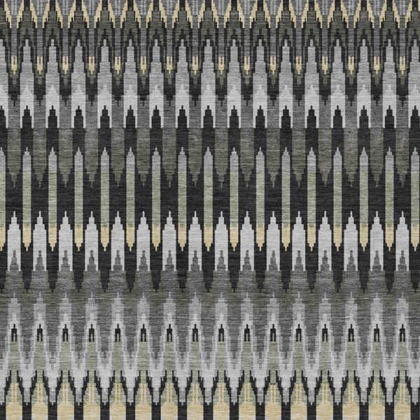 8' X 10' Charcoal Gray And Beige Southwestern Washable Indoor Outdoor Area Rug