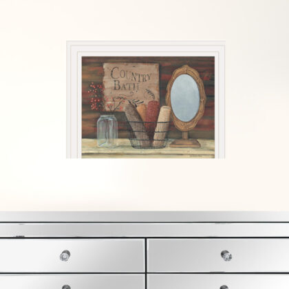 Country Bath 6 White Framed Print Wall Art