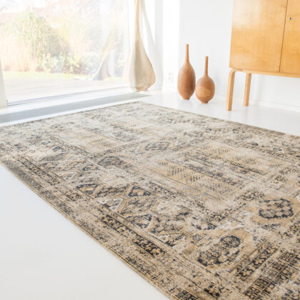 8' x 11' Brown Oriental Non Skid Area Rug