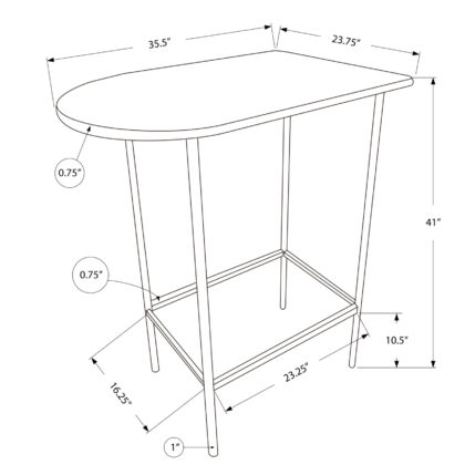 24" White Free Form Manufactured Wood Bar Table