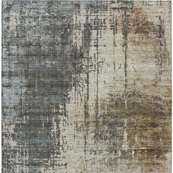 5' X 8' Beige Brown And Gray Abstract Washable Indoor Outdoor Area Rug