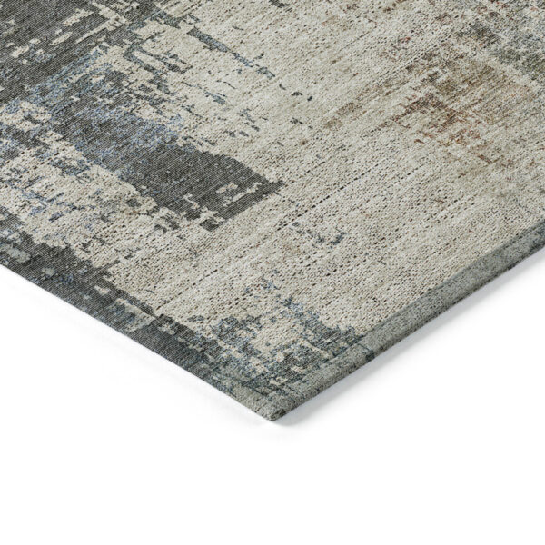 5' X 8' Beige Brown And Gray Abstract Washable Indoor Outdoor Area Rug