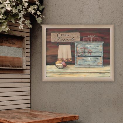 Clean Towels 4 Brown Framed Print Bathroom Wall Art