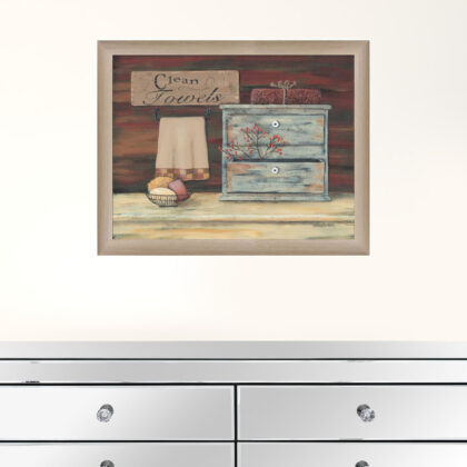 Clean Towels 4 Brown Framed Print Bathroom Wall Art