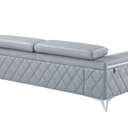 Blue Top Grain Leather Five Person Seating Set