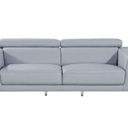Blue Top Grain Leather Five Person Seating Set