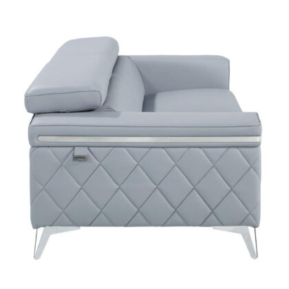 Blue Top Grain Leather Five Person Seating Set