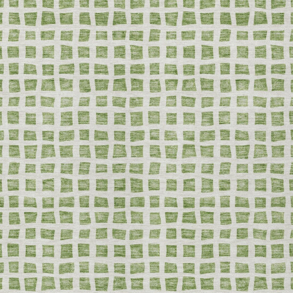 8' X 10' Artichoke Green And Ivory Geometric Washable Indoor Outdoor Area Rug
