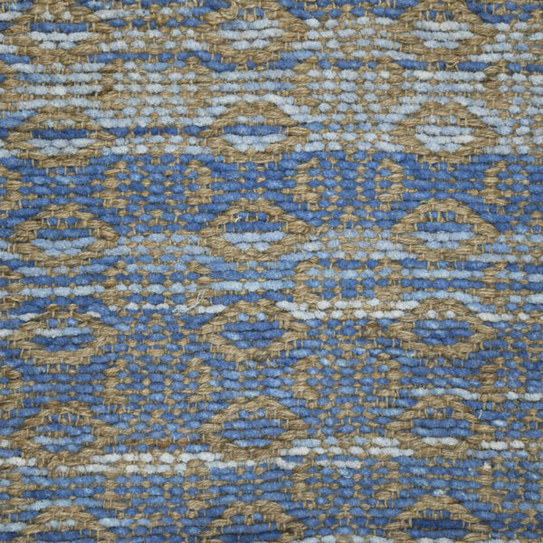 8' x 10' Blue and Brown Geometric Flatweave Handmade Area Rug