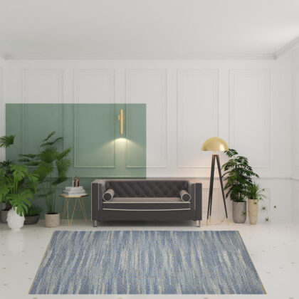 8' x 10' Blue and Brown Geometric Flatweave Handmade Area Rug