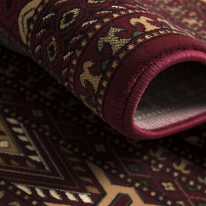 7’ x 9’ Red Eclectic Geometric Pattern Area Rug