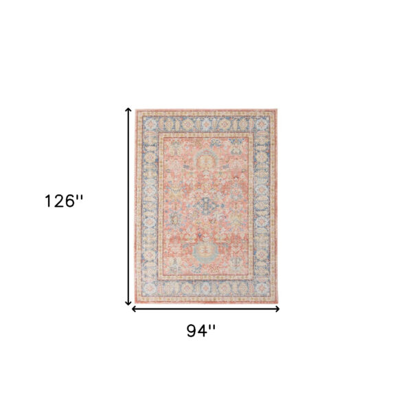 8' x 10' Coral Floral Power Loom Area Rug