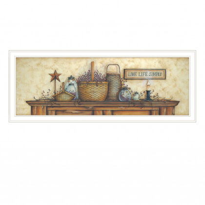 Live Life Simple 1 White Framed Print Wall Art