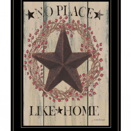 No Place Like Home Wreath 2 Black Framed Print Wall Art