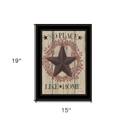 No Place Like Home Wreath 2 Black Framed Print Wall Art