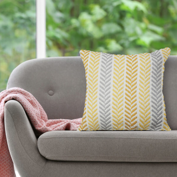 Set of Two 18" X 18" Orange Beach Chevron Cotton Zippered Pillow